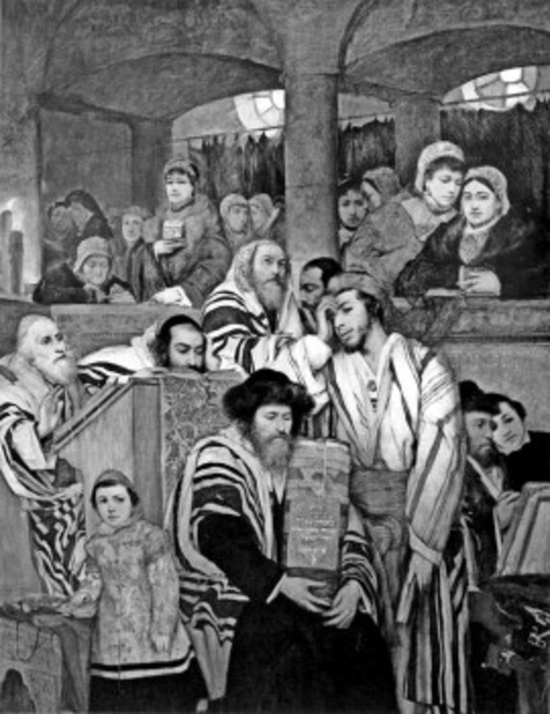 A depiction of Jews praying in synagogue on Yom Kippur.  /COURTESY | Maurycy Gottlieb via Wikimedia Commons